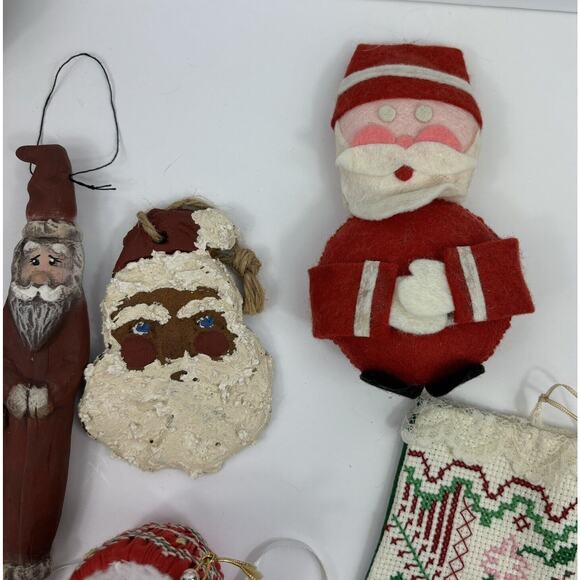 24 Handmade Primitive Country Style Christmas Ornament Crochet Stocking Cottage - Picture 10 of 16